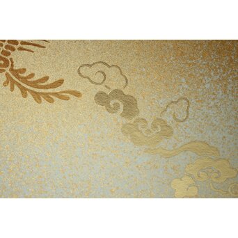 表具師 奥村吉兵衛【瑞鳳腰風炉先屏風】自筆画賛 鵬雲斎書付 共箱　Z275 