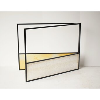 表具師 奥村吉兵衛【瑞鳳腰風炉先屏風】自筆画賛 鵬雲斎書付 共箱　Z275 