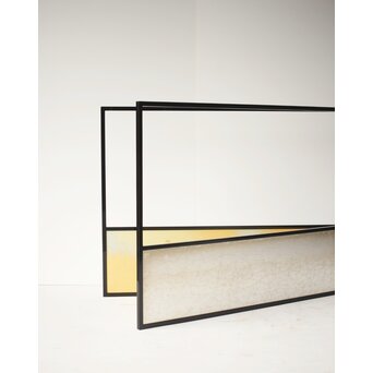 表具師 奥村吉兵衛【瑞鳳腰風炉先屏風】自筆画賛 鵬雲斎書付 共箱　Z275 