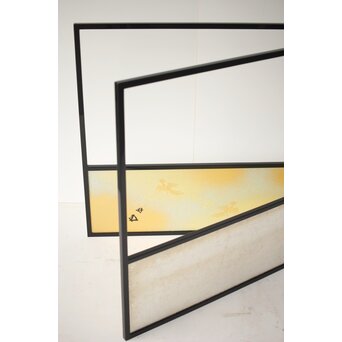 表具師 奥村吉兵衛【瑞鳳腰風炉先屏風】自筆画賛 鵬雲斎書付 共箱　Z275 