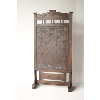 古軽井沢彫 竹文衝立/パーテーション　X322 