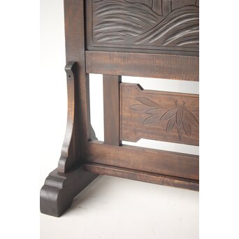 古軽井沢彫 竹文衝立/パーテーション　X322 