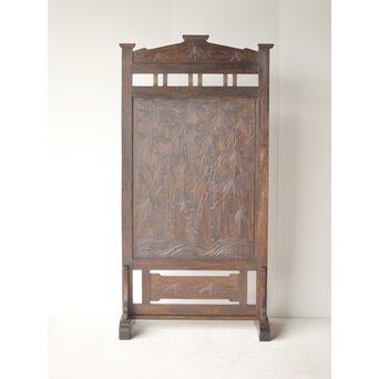 古軽井沢彫 竹文衝立/パーテーション　X322 