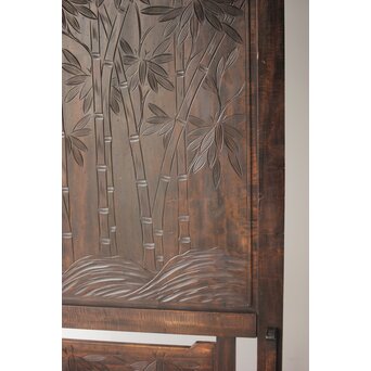 古軽井沢彫 竹文衝立/パーテーション　X322 