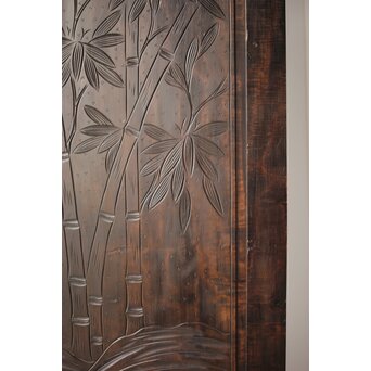 古軽井沢彫 竹文衝立/パーテーション　X322 