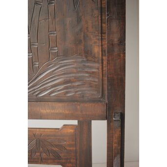 古軽井沢彫 竹文衝立/パーテーション　X322 