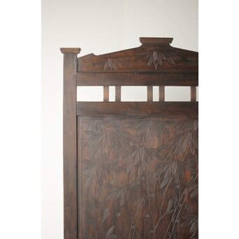 古軽井沢彫 竹文衝立/パーテーション　X322 