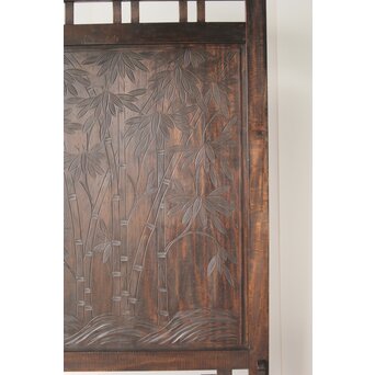 古軽井沢彫 竹文衝立/パーテーション　X322 