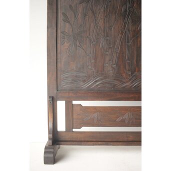 古軽井沢彫 竹文衝立/パーテーション　X322 