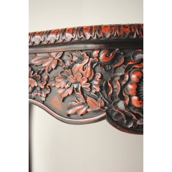 皇室系菊木彫 鎌倉彫机　T445 