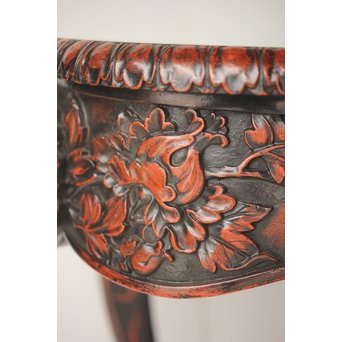 皇室系菊木彫 鎌倉彫机　T445 