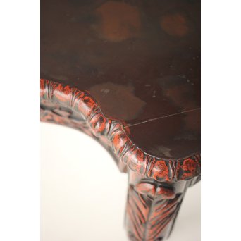 皇室系菊木彫 鎌倉彫机　T445 