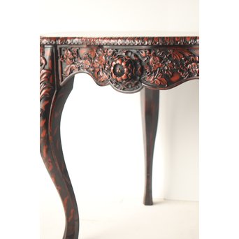 皇室系菊木彫 鎌倉彫机　T445 