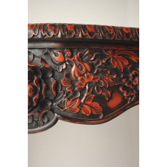 皇室系菊木彫 鎌倉彫机　T445 