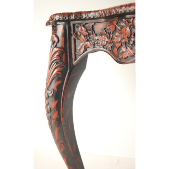 皇室系菊木彫 鎌倉彫机　T445 