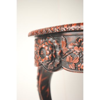 皇室系菊木彫 鎌倉彫机　T445 