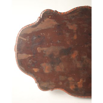 皇室系菊木彫 鎌倉彫机　T445 