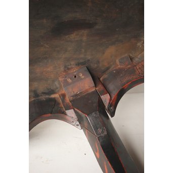 皇室系菊木彫 鎌倉彫机　T445 