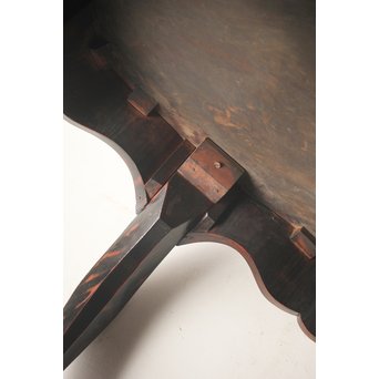 皇室系菊木彫 鎌倉彫机　T445 