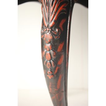 皇室系菊木彫 鎌倉彫机　T445 