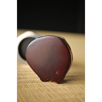 稲尾誠中斎 如意庵 梅古木香合 立花大亀書付 大徳寺 共布 共箱　Q284 