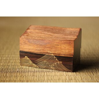 秀峰作 名取川 埋木香合　Q285 