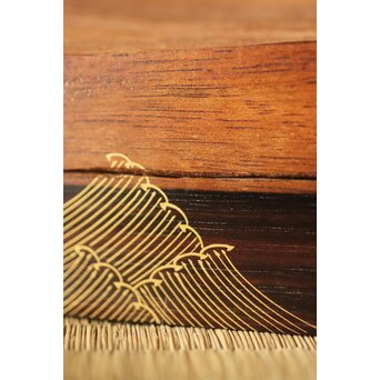 秀峰作 名取川 埋木香合　Q285 