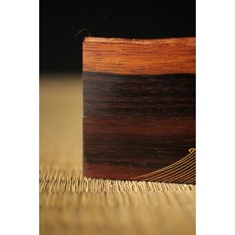 秀峰作 名取川 埋木香合　Q285 