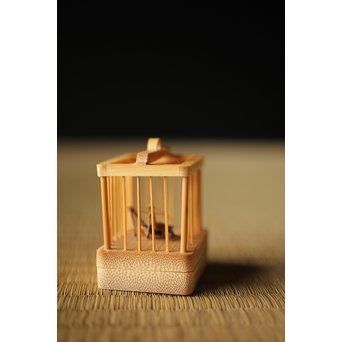 山田竹遊 竹虫籠香合　U266 