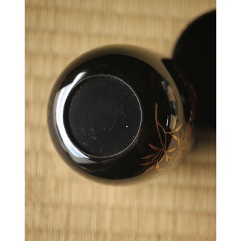 加賀蒔絵師 坂下雄峰 南天蒔絵 大棗 共箱　Q287 