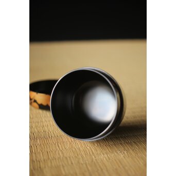 加賀蒔絵師 坂下雄峰 山茶花蒔絵 大棗 共箱　Q288 