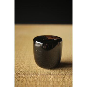 加賀蒔絵師 坂下雄峰 山茶花蒔絵 大棗 共箱　Q288 