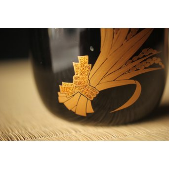 細川司光 稲穂蒔絵 大棗 共箱　Q291 