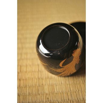 細川司光 稲穂蒔絵 大棗 共箱　Q291 