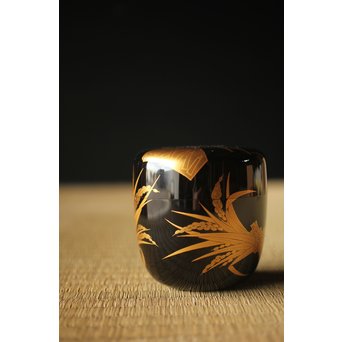 細川司光 稲穂蒔絵 大棗 共箱　Q291 