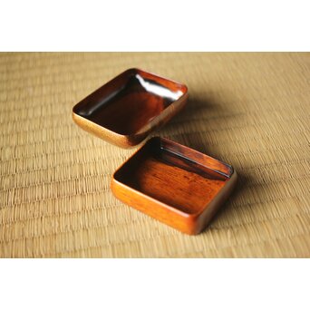 北浜宗貴 浮御堂蒔絵 文庫形 黒柿香合 共箱　Q290 