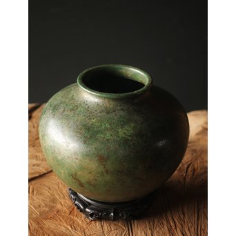田中一秋×岡崎雪聲 合作 青銅鍑式花瓶　M295 
