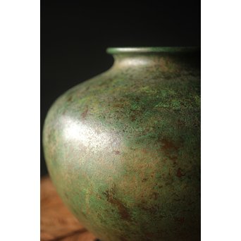 田中一秋×岡崎雪聲 合作 青銅鍑式花瓶　M295 
