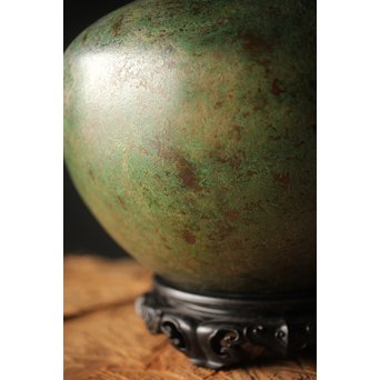 田中一秋×岡崎雪聲 合作 青銅鍑式花瓶　M295 