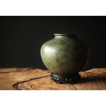 田中一秋×岡崎雪聲 合作 青銅鍑式花瓶　M295