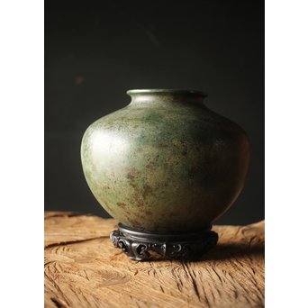 田中一秋×岡崎雪聲 合作 青銅鍑式花瓶　M295 