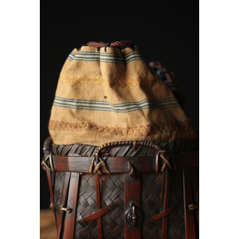 旅茶碗一式と竹籠　U267 