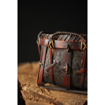 旅茶碗一式と竹籠　U267 