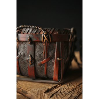 旅茶碗一式と竹籠　U267 