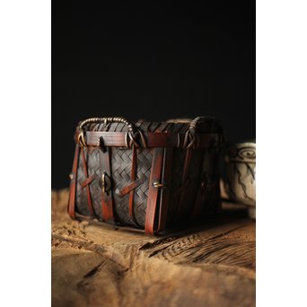 旅茶碗一式と竹籠　U267 