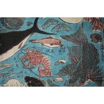 魚介類 木版画　Z276 