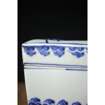 二代 清風与平 古染付写蓋物 唐木箱　P310 