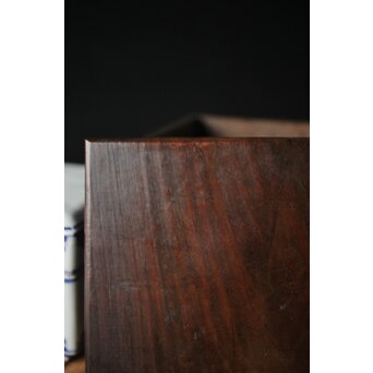 二代 清風与平 古染付写蓋物 唐木箱　P310 