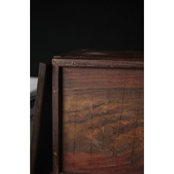 二代 清風与平 古染付写蓋物 唐木箱　P310 