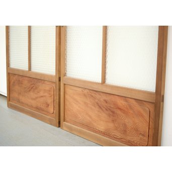 プレスと色ガラスの建具 2枚1組　GD0083Y 